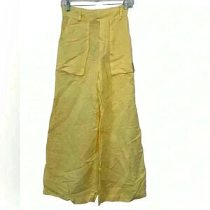 NWT YF&B WIDE LEG CROPPED LINEN PANT WITH FRONT POCKETS SIZE XS